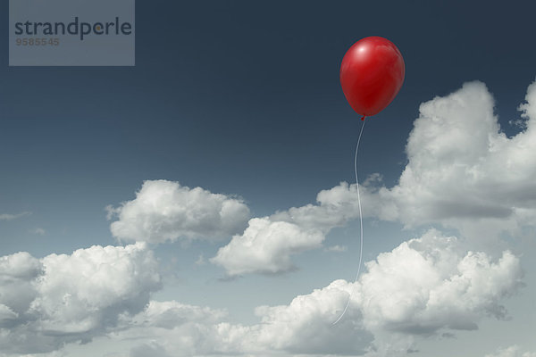 Wolke Himmel Luftballon Ballon fließen rot