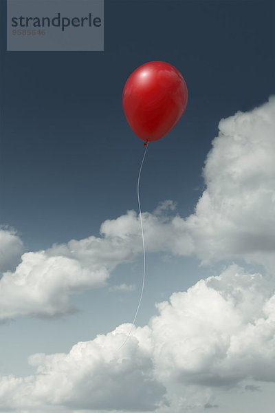 Wolke Himmel Luftballon Ballon fließen rot