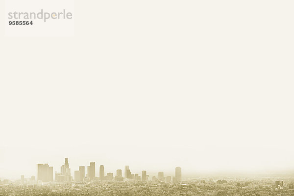 Skyline Skylines Vereinigte Staaten von Amerika USA Silhouette Himmel Großstadt Nebel Kalifornien Los Angeles