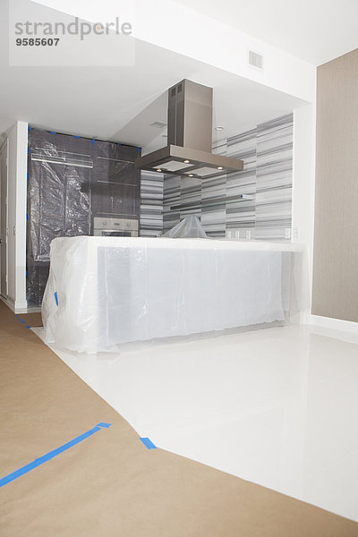 Papier Küche unterhalb Renovierung Kunststoff Schutz