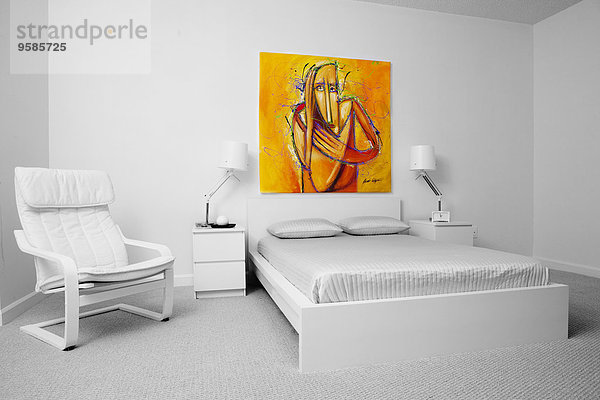 Wand Stuhl Schlafzimmer Bett Kunst modern