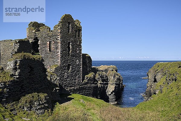 Großbritannien  Schottland  Wick  Nordostküste  Ruine Castle Sinclair Girnigoe