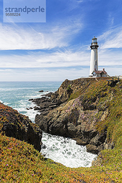 USA  Kalifornien  Big Sur  Pazifikküste  National Scenic Byway  Blick auf Pigeon Point Leuchtturm