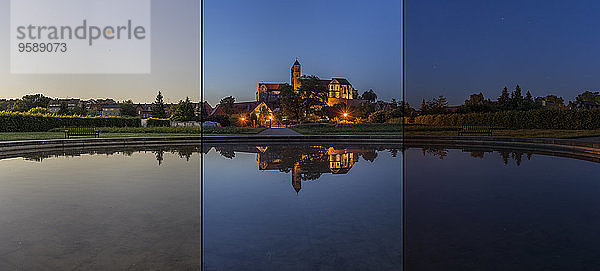 Deutschland  Sachsen-Anhalt  Quedlinburg  Abtei Quedlinburg am Abend