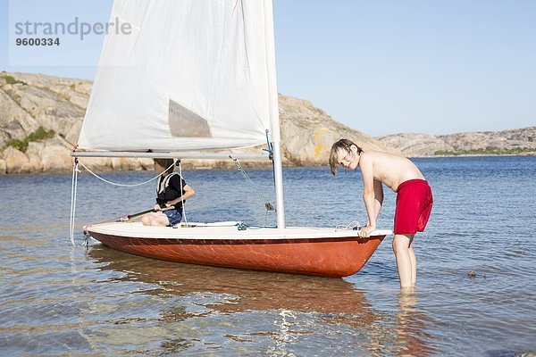 Segeln Junge - Person Boot