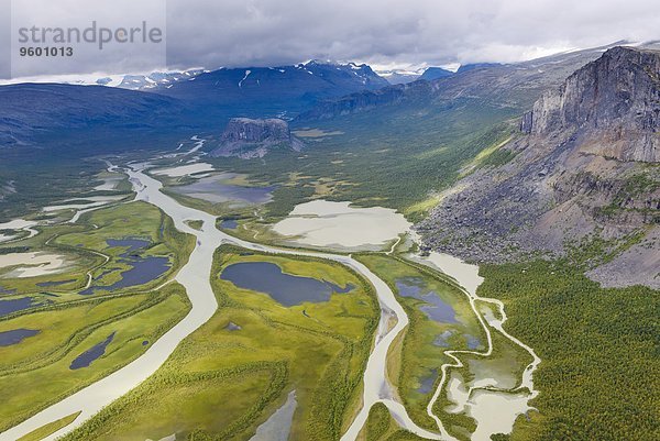 Fluss Ansicht Luftbild Fernsehantenne