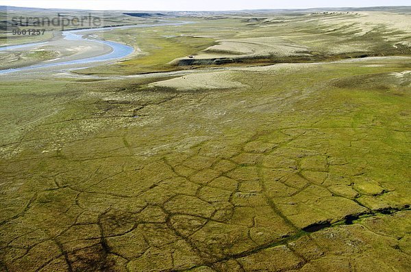 Landschaft Fluss Ansicht Luftbild Fernsehantenne getrocknet