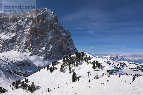 Sellamassiv Sella Trentino Südtirol Dolomiten Italien Grödnertal