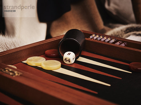 Studioaufnahme Spiel Close-up Backgammon