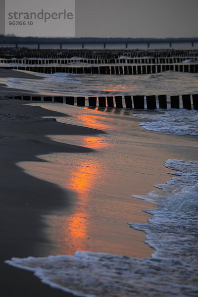 Deutschland  Mecklenburg-Vorpommern  Fischland-Darss-Zingst  Strand bei Sonnenuntergang