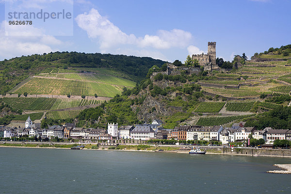 Deutschland  Kaub und Burg Gutenfels über dem Rhein