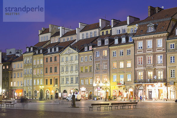 Polen  Warschau  Altstadt  Marktplatz am Abend