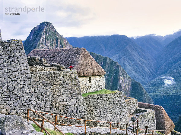 Peru  Gebäude in Machu Picchu