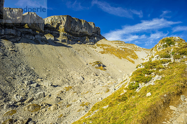 Österreich  Vorarlberg  Allgäuer Alpen  Kleines Walsertal  Gottesacker Plateau  Blick auf den Hohen Ifen