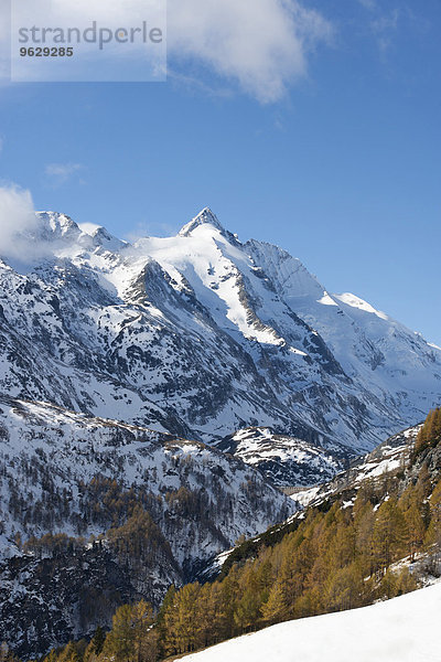 Österreich  Kärnten  Blick von der Großglockner Hochalpenstraße zum Großglockner