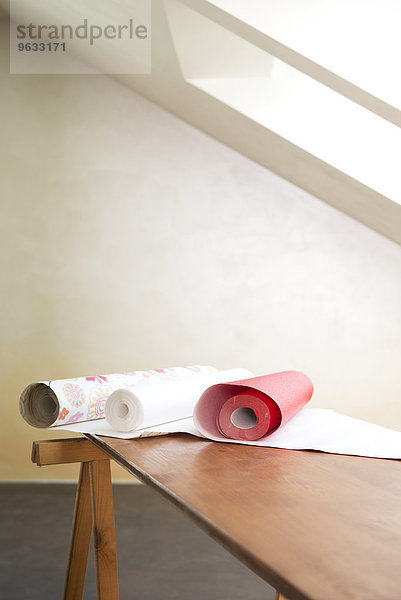 Still life table wallpaper red new empty room