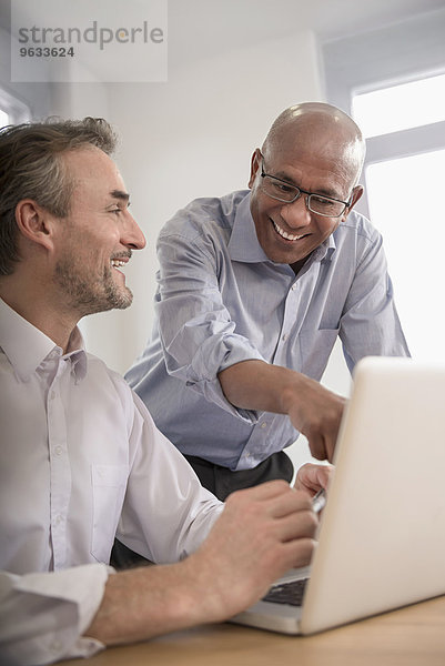 Men office working Multicultural meeting computer