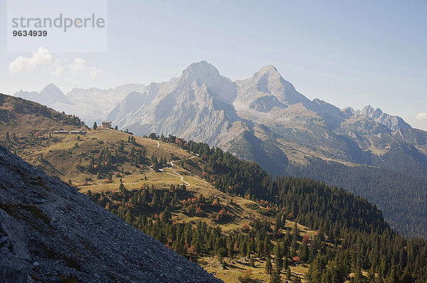 View of Wetterstein mountains and alps