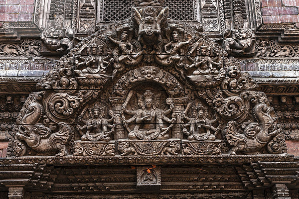 Schnitzereien am Kumari Bahal  am Durbar Square  Kathmandu  UNESCO Weltkulturerbe  Nepal  Asien