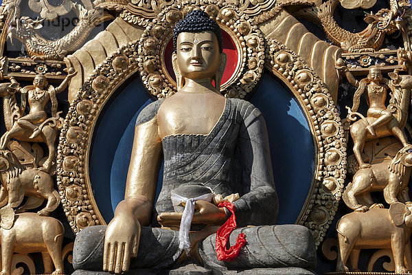 Buddhastatue im buddhistischen Kloster Thrangu Tashi Yangtse bei Namo Buddha  Nepal  Asien
