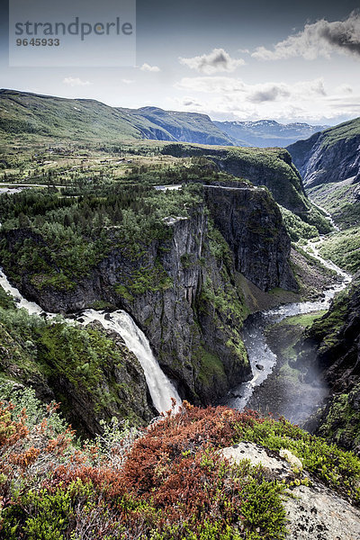 Wasserfall  Voringfossen  Hardangervidda  Norwegen  Europa