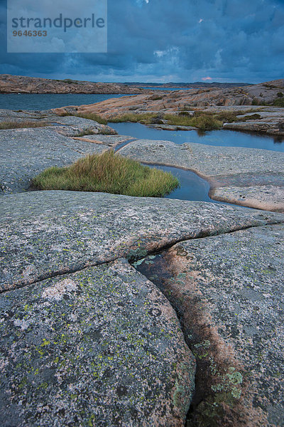 Felsen  Küstenabschnitt Ramsvik  bei Smögen  Provinz Bohuslän  Västra Götalands län  Schweden  Europa