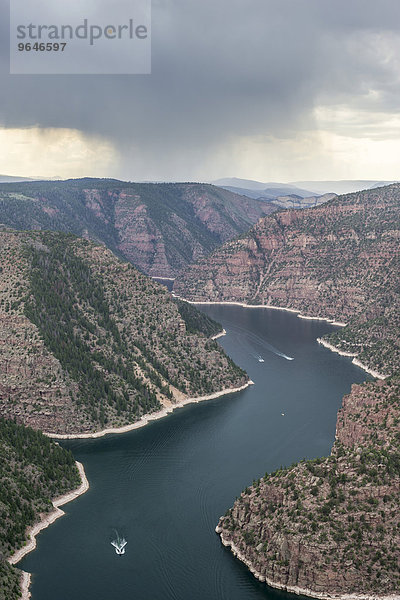 Ausblick vom Aussichtspunkt auf den Green River  Red Canyon  Dutch John  Utah  USA  Nordamerika