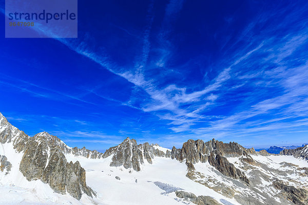 Ausblick vom Grande Lui auf Grande Fourche und Aiguilee Dorées  Mont-Blanc-Massiv  Alpen  Wallis  Schweiz  Europa