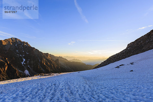 Morgenrot über dem Glacier du Saleina  Mont-Blanc-Massiv  Alpen  Wallis  Schweiz  Europa