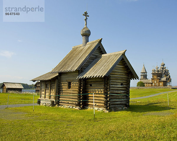 Alte Holzkirchen  UNESCO-Weltkulturerbe  Kischi Pogost  Insel Kischi  Onegasee  Karelien  Russland  Europa