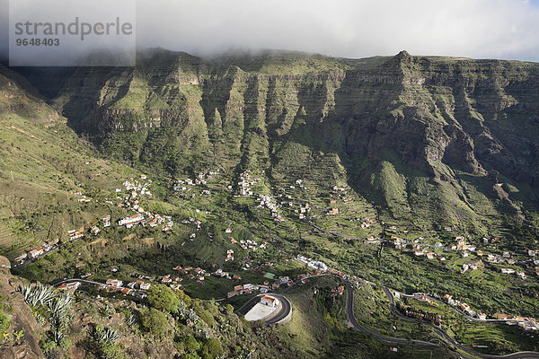 Ausblick vom Mirador Cesar Manrique  oberes Valle Gran Rey  La Gomera  Kanarische Inseln  Spanien  Europa