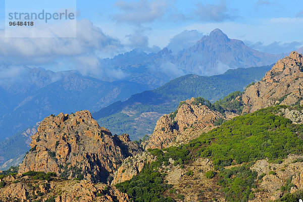 Gebirgslandschaft der Alta Rocca  bei Sartène  Korsika  Frankreich  Europa