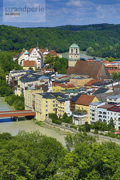 Stadtansicht  Wasserburg am Inn  Inn  Bayern  Deutschland  Europa