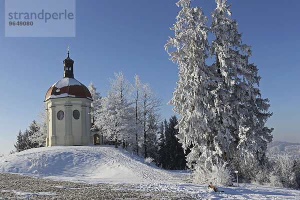 Buschelkapelle im Winter  bei Ottobeuren  Allgäu  Bayern  Deutschland  Europa