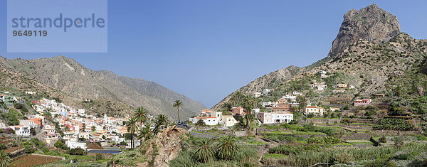 Ortsansicht  Vallehermoso  Roque Cano  La Gomera  Kanarische Inseln  Spanien  Europa