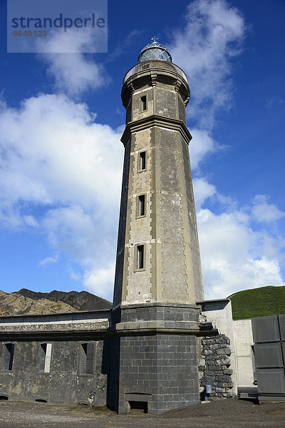 Leuchtturm  Ponta dos Capelinhos  Faial  Azoren  Portugal  Europa