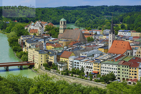 Stadtansicht  Wasserburg am Inn  Inn  Bayern  Deutschland  Europa