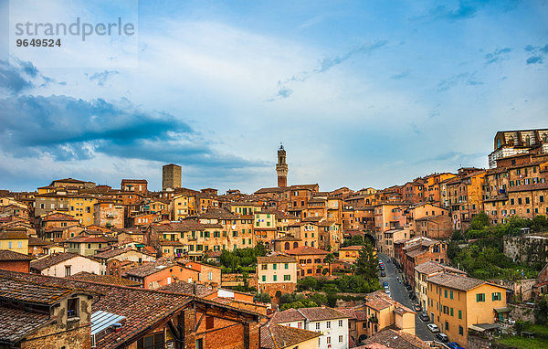 Altstadt mit dem Turm Torre del Mangia  Siena  Toskana  Italien  Europa