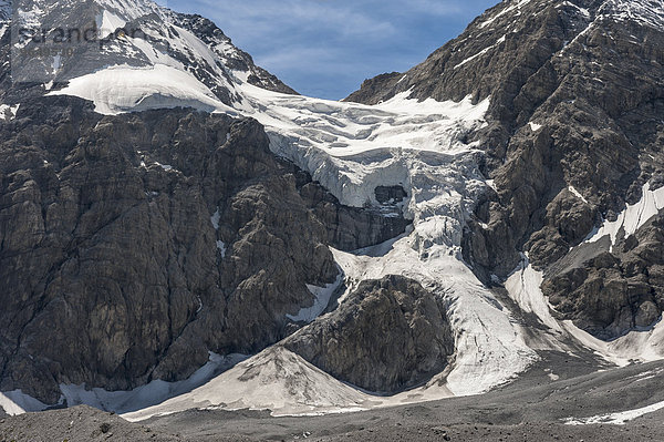Gletscher Königswandferner  rechts Monte Zebrù  links Königspitze  Ortleralpen  Dolomiten  Südtirol  Trentino-Südtirol  Italien  Europa