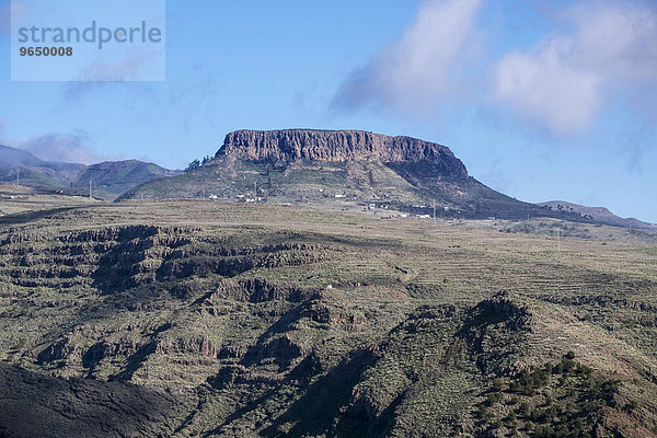 Tafelberg Fortaleza  vorne das Valle Gran Rey  La Gomera  Kanarische Inseln  Spanien  Europa