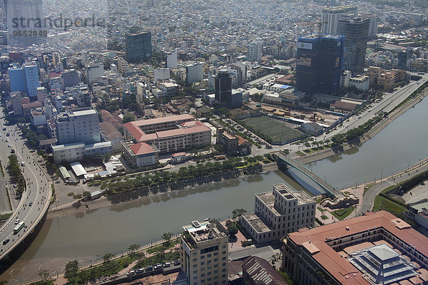 Luftaufnahme vom Stadtzentrum  Ho-Chi-Minh-Stadt  Vietnam  Asien