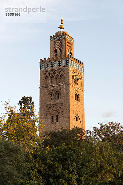 Minarett der Koutoubia-Moschee  Marrakesch  Marokko  Afrika