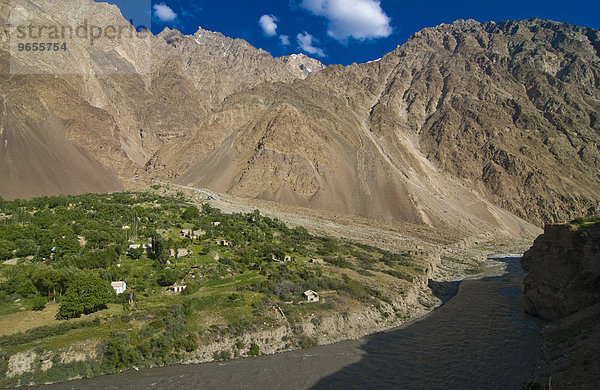 Siedlung im Bartangtal  Tadschikistan  Zentralasien  Asien