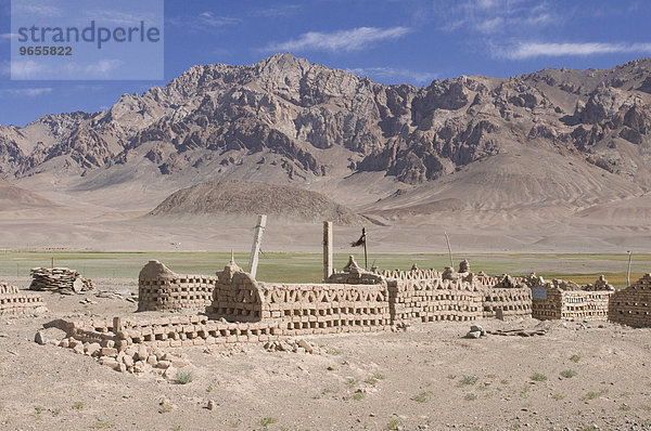 Friedhof  Madyian Tal  Pamirgebirge  Tadschikistan  Zentralasien  Asien