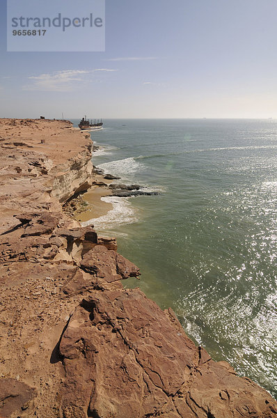 Sandstein-Klippen am Cap Blanc  Nouadhibou  Mauretanien  nordwestliches Afrika  Afrika