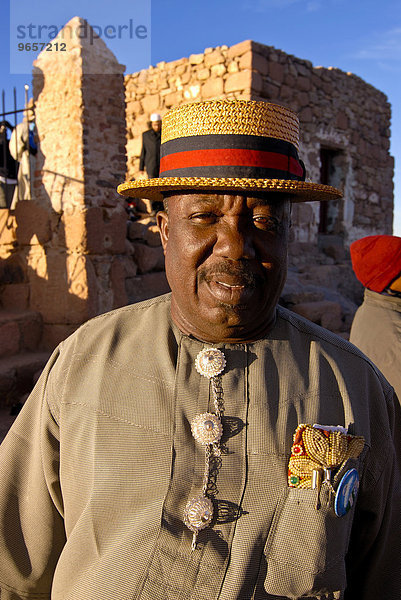 Nigerianischer Pilger auf dem Berg Sinai  Sinaihalbinsel  Ägypten  Afrika