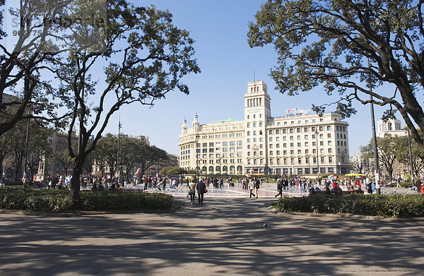 Plaza Catalunya in Barcelona  Spanien  Europa