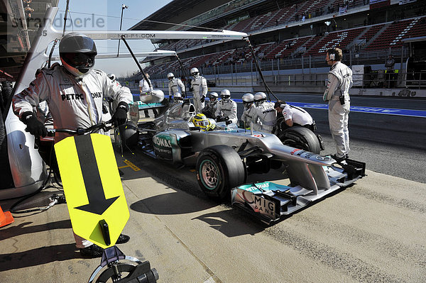 Nico Rosberg  GER  MercedesGP W03  bei Formel 1 Testfahrten vom 21.-24.2.2012 auf dem Circuito de Catalunya bei Barcelona  Spanien  Europa