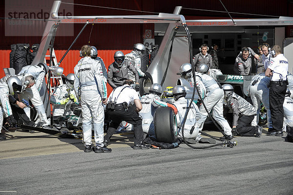Nico Rosberg  GER  MercedesGP W03  bei Formel 1 Testfahrten vom 21.-24.2.2012 auf dem Circuito de Catalunya bei Barcelona  Spanien  Europa