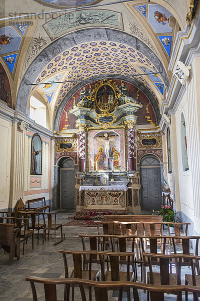 Innenraum der Kapelle von Corte  Korsika  Frankreich  Europa